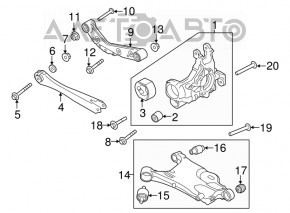 Lower rear right front transverse control arm Volvo XC60 18-22 T5, T6, T8 for air suspension