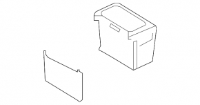Box pocket center console Volvo XC40 19-25 black