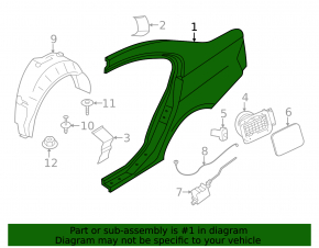 Quarter wing rear right BMW 3 F30 12-18