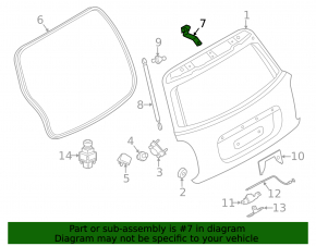Trunk door hinge right Mini Cooper F56 3d 14-24