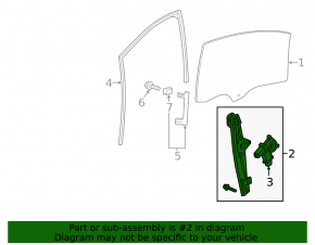 Window lifter with motor front right Chevrolet Bolt 17-