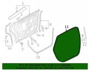 Rear left door seal for Audi Q8 19-25