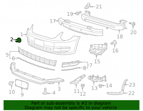 VW Beetle 12-19 Front Bumper Tow Hook Cap
