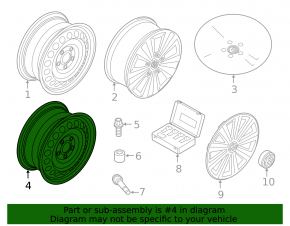 Spare tire spare wheel VW Golf 15-21