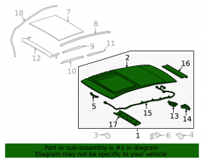 Sunroof assembly panorama Toyota Camry v70 18-24