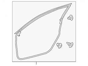 Front right door seal Lexus CT200h 11-17