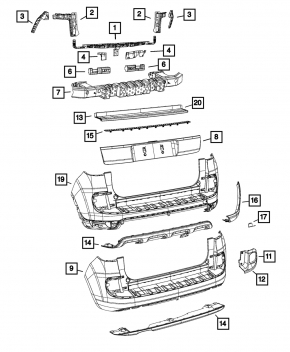 Fiat 500L 14 rear bumper reinforcement - no absorber