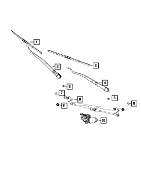 Left wiper arm for Jeep Grand Cherokee WK2 16-22