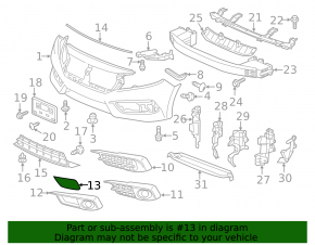 Honda Civic X FC 16-18 Front Bumper Cover for Radar
