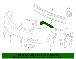Rear Bumper Mount Right Acura ILX 13-18