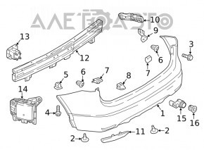 Left rear bumper mount for Nissan Rogue Sport 17-23