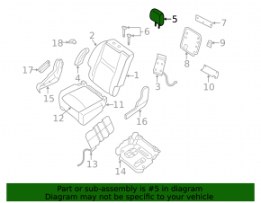 Headrest rear left Infiniti JX35 QX60 13-15 leather black