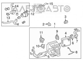 Bare air conditioner housing, left side of Lexus RX400h 04-08