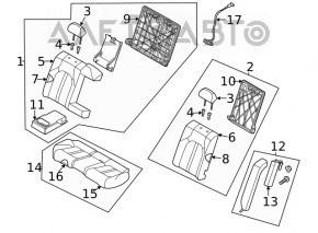 Rear row of seats 2 row Hyundai Sonata 20-22 leather beige