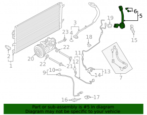 Air conditioner tube heater-condenser second Porsche Macan 15-18 3.0T, 3.6T