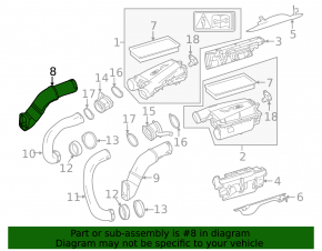 Air duct from the air intake, right Mercedes GLE 63 16-19, upper, 5.5