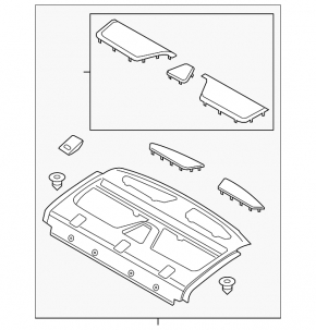 Lincoln MKZ 13-14 rear shelf black, type 2