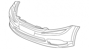 Honda Civic 2012 bare front bumper without fog lights and washers