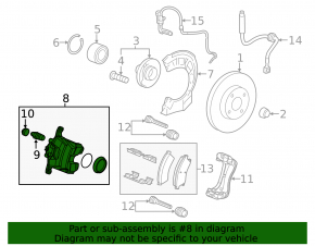 Front left caliper assembly Chevrolet Cruze 11-16 R15
