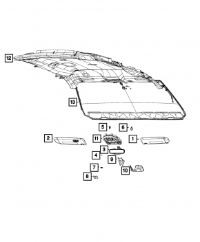 Front light Jeep Grand Cherokee WK2 14-21 black, without sunroof