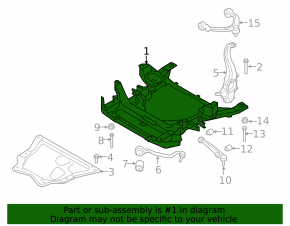 Front subframe for BMW X5 F15 14-18 without active steering, rusty