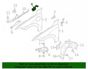 Upper rear left wing bracket Volvo XC60 18-23