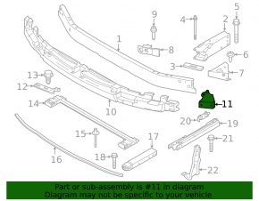 Bracket rear fang lower reinforcement front bumper right BMW X1 F48 16-22