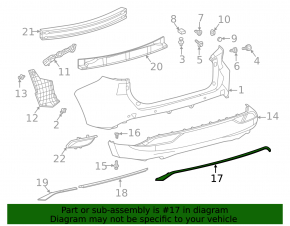 Rear bumper molding Toyota Venza 21- structure