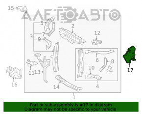 Right upper radiator deflector for Lexus RX350 RX450h 16-19