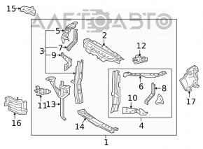 Right upper radiator deflector for Lexus RX350 RX450h 16-19