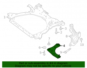 Lower front left control arm for Nissan Kicks 18-25