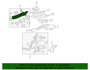 Inner part of the front left side member of the Toyota Sienna 11-16