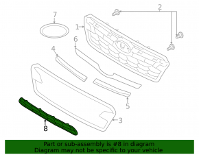 Subaru XV Crosstrek 18-20 Front Bumper Lower Grille