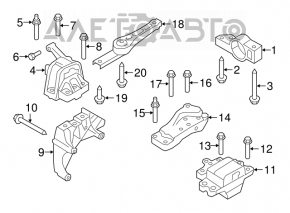 Engine mount right VW Tiguan 09-17