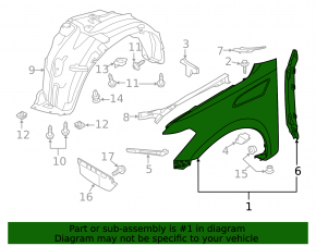 Front left wing Infiniti QX56 QX80 11-17