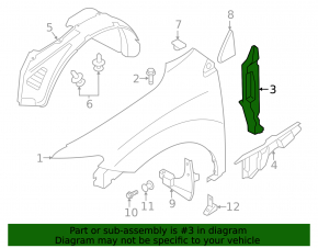 Right door-wing seal for Nissan Murano z51 09-14