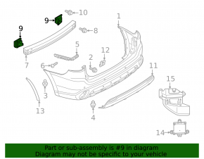 Rear bumper reinforcement fang right Mitsubishi Outlander 18-22
