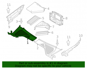Windscreen wiper grille plastic right BMW X5 F15 14-18 broken