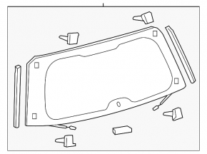 Rear glass for the trunk door of a Lexus LX570 16-21