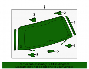 Rear glass for the trunk door of a Lexus LX570 16-21