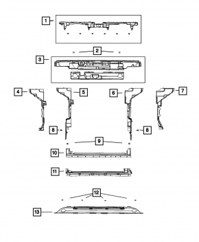 Left radiator deflector for Jeep Compass 23-25 2.0T