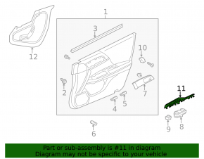 Front right window lifter control trim Honda Accord 13-17 structure