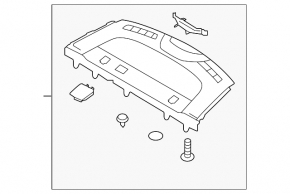 Rear shelf Kia Forte 19-24 4d black under halogen stop signal