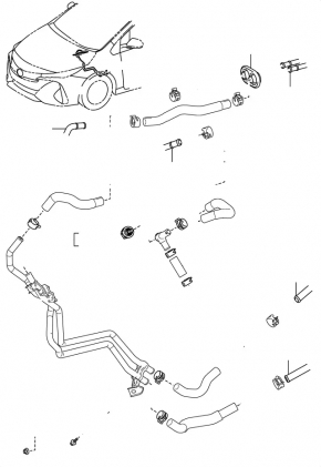 Toyota Prius 50 16-22 Cooling System Pipes with Sensor
