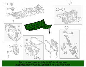 Oil pan for internal combustion engine Mercedes W167 GLE 350 450 20-23 3.0h M256 crack