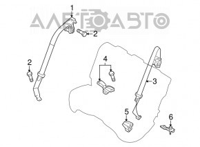 Seat belt rear center Mazda3 MPS 09-13