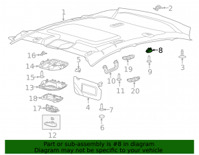 Hook ceiling rear left Ford Focus mk3 11-18 gray