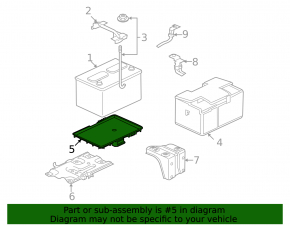Mitsubishi Galant 04-12 battery platform crack