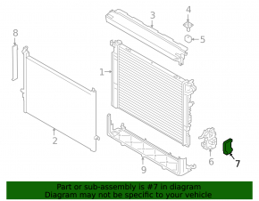 Left lower radiator support BMW 5 G30 17-19 2.0T, 3.0T rubber + plastic