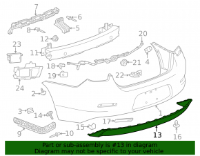 Chevrolet Malibu 13-15 Rear Bumper Lip